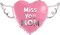 Miss You Mom Heavenly Balloons heart shaped with angel wings (Pink)